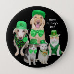 Irish Dogs &amp; Cats St. Patrick&#39;s Day Button at Zazzle