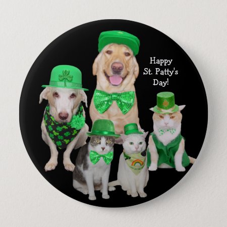 Irish Dogs & Cats St. Patrick's Day Button