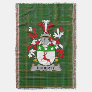 Irish Doherty or O_Doherty Coat of Arms Family Cr Throw Blanket