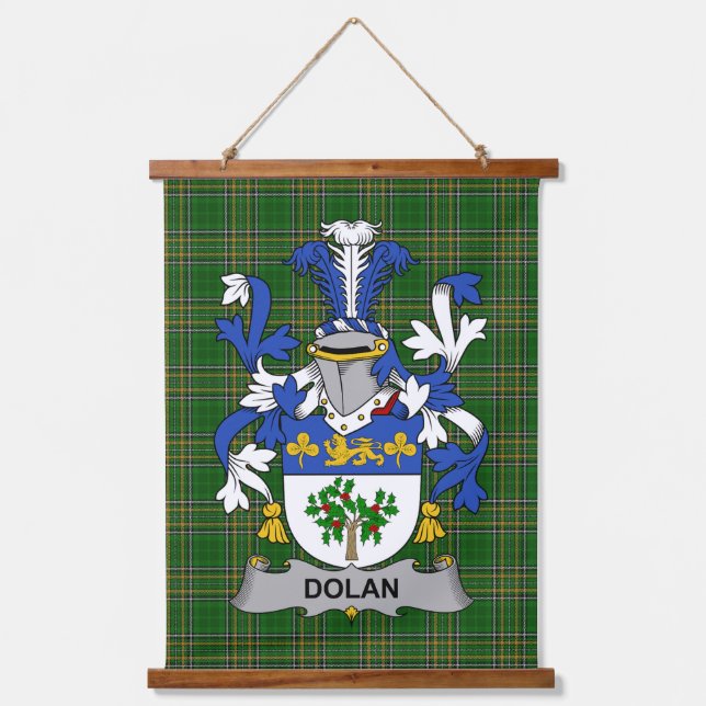 Irish Dolan or O_Dolan Coat of Arms Family Crest Hanging Tapestry (Front)