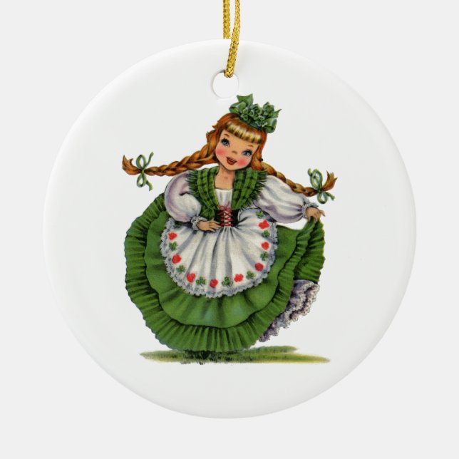 Irish Doll Ceramic Ornament (Front)