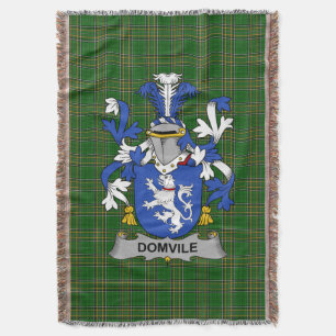 Irish Domvile Coat of Arms Family Crest Ireland Throw Blanket