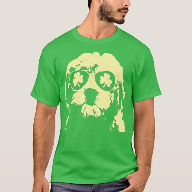 Irish Doodle Dog Goldendoodle St Patricks Day T-Shirt (Front)