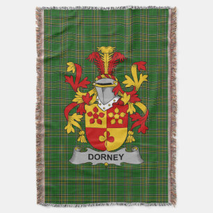 Irish Dorney or O_Dorney Coat of Arms Family Cres Throw Blanket