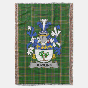 Irish Dowling or O_Dowling Coat of Arms Family Cr Throw Blanket