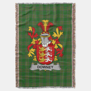 Irish Downey or O_Downey Coat of Arms Family Cres Throw Blanket
