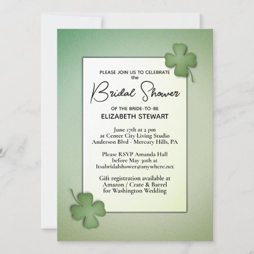 Irish Dream Bridal Shower Invitation