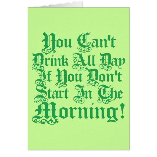 Irish Drinking Humor Cards (Front)
