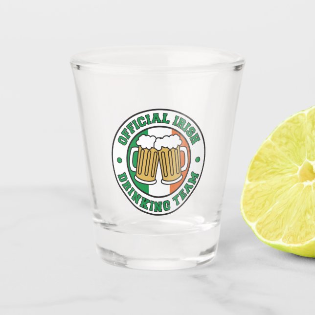 Irish Drinking Team Flag Of Ireland Shot Glass (Front)