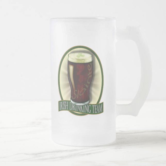 Irish Drinking Team Frosted Glass Beer Mug (Right)
