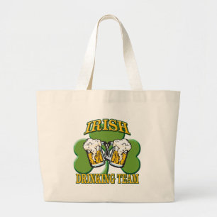 Irish Drinking Team Large Tote Bag