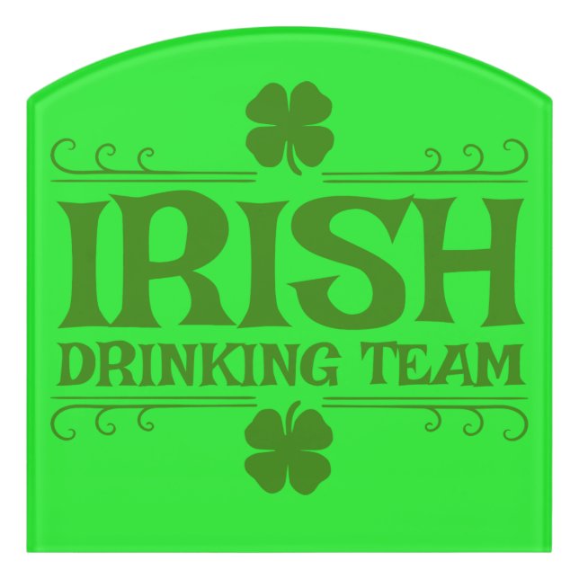 Irish Drinking Team Man-cave Door Sign (Contour Front)