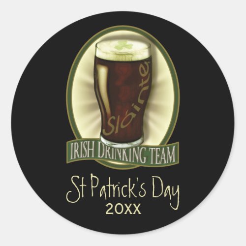 Irish Drinking Team Personalized Classic Round Sticker