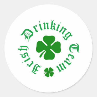 Irish Drinking Team Shamrock Classic Round Sticker