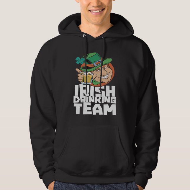 Irish Drinking Team St Patricks Day Ireland Leprec Hoodie (Front)