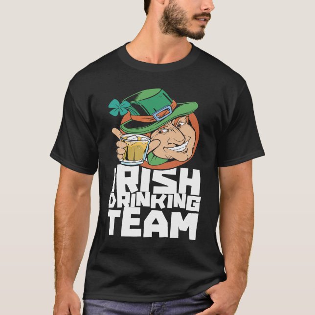 Irish Drinking Team St Patricks Day Ireland Leprec T-Shirt (Front)