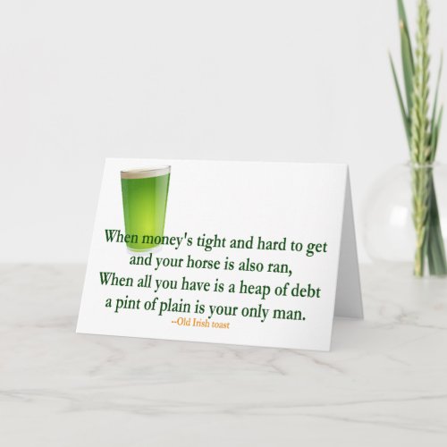 Irish Drinking Toast St Patricks Day Card