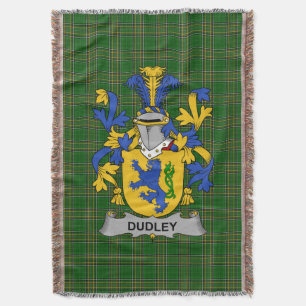 Irish Dudley Coat of Arms Family Crest Ireland Throw Blanket