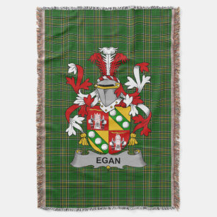  Irish Egan or McEgan Coat of Arms Family Crest Ir Throw Blanket