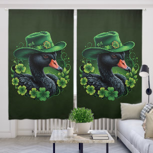 Irish Elegance, The Black Swan of St. Patrick Blackout Curtains