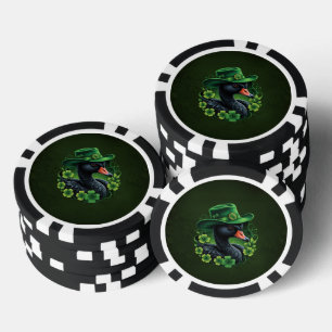 Irish Elegance, The Black Swan of St. Patrick Poker Chips