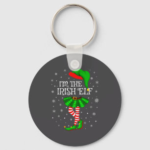 Irish Elf Christmas Matching Family Women Girls El Keychain