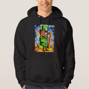 Irish Elf With Fiddle and Harp Hoodie