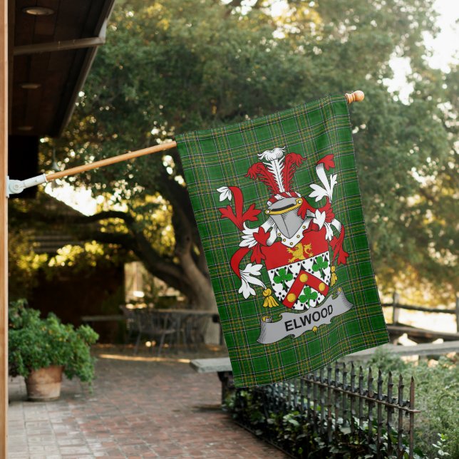  Irish Elwood Coat of Arms Family Crest Ireland House Flag (In SItu)