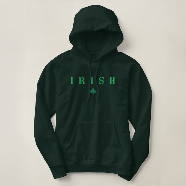 Irish Embroidered Hoodie (Design Front)