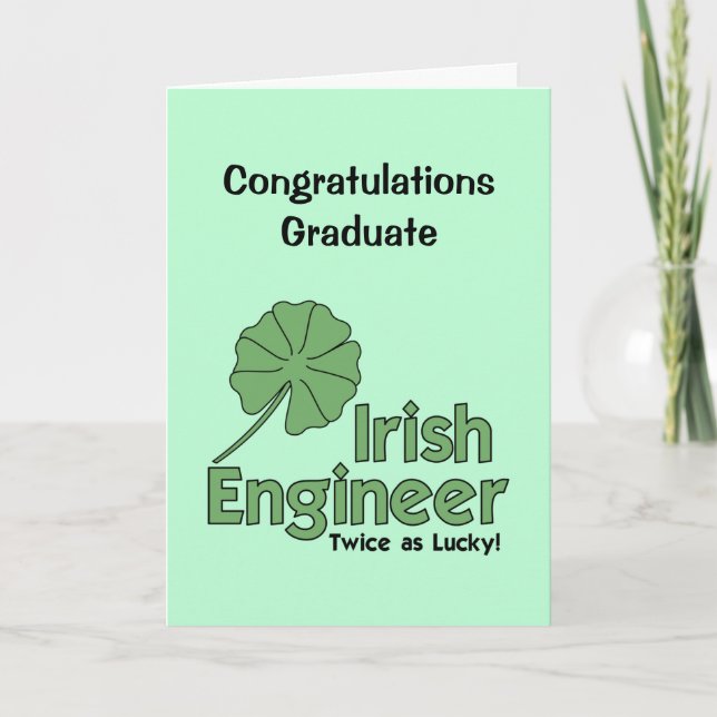 Irish Engineer Graduation  Card (Front)