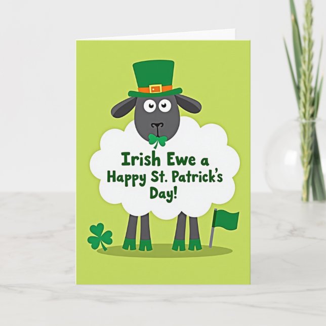 Irish Ewe Happy Day Card (Front)