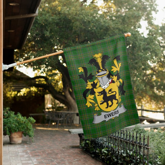  Irish Ewers Coat of Arms Family Crest Ireland House Flag (In SItu)