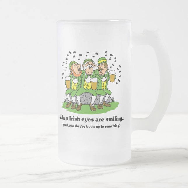 Irish eyes are smiling frosted glass beer mug (Right)