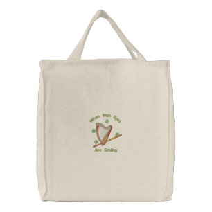 Irish Eyes Embroidered Tote Bag
