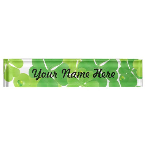 Irish Fab Shamrock Design Desk Name Plate