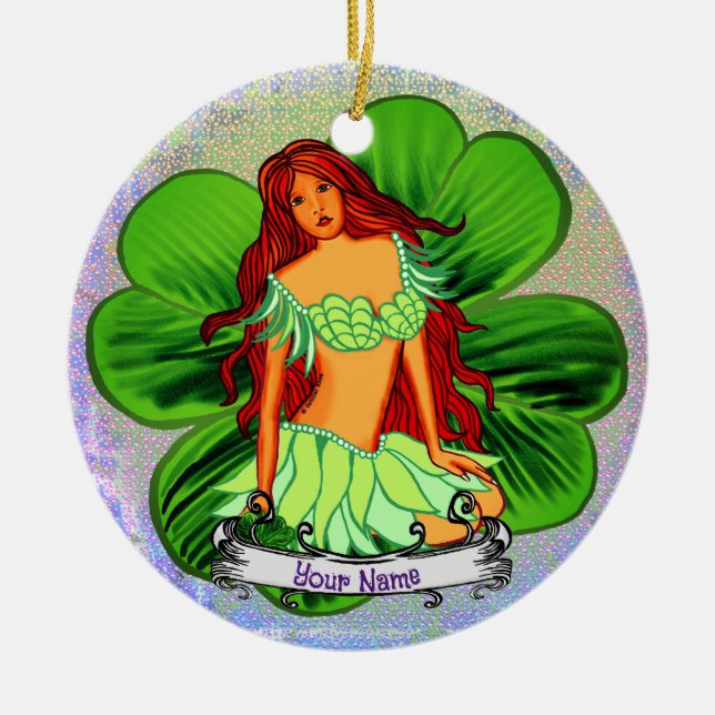 Irish Fairy Ceramic Ornament (Front)