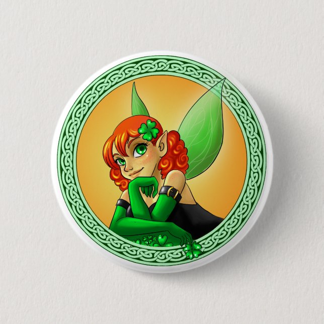 Irish Fairy Pinback Button (Front)