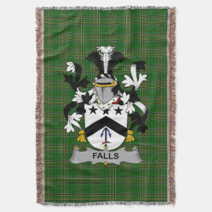 Irish Falls Coat of Arms Family Crest Ireland Throw Blanket