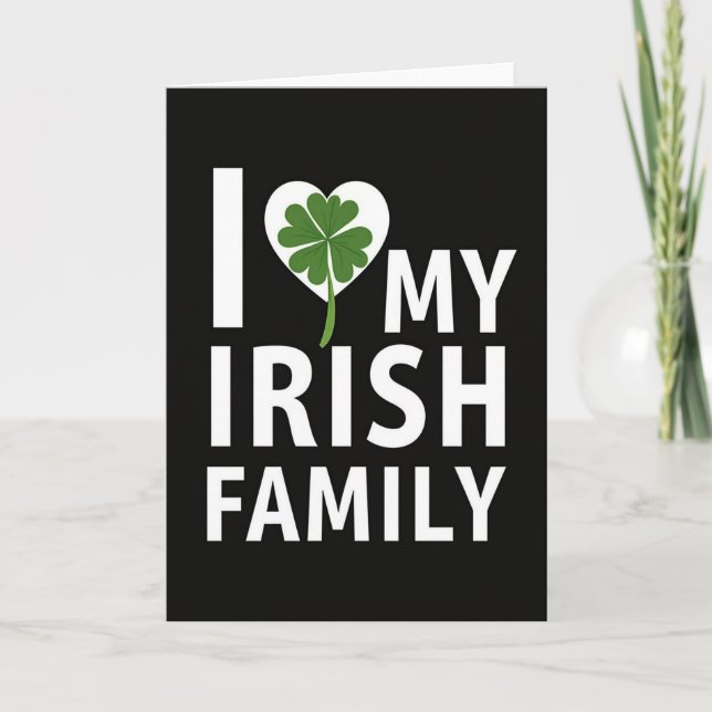Irish Family Love Heart Card (Front)