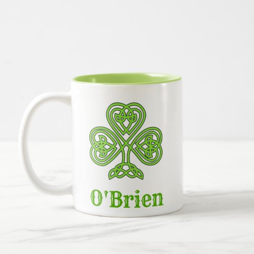 Irish Family Name Celtic Heritage Shamrock Two_Tone Coffee Mug