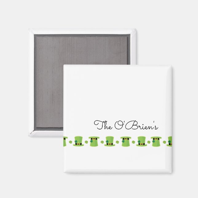 Irish Family NAME Shamrocks Green Hats   Magnet (Front/Back)