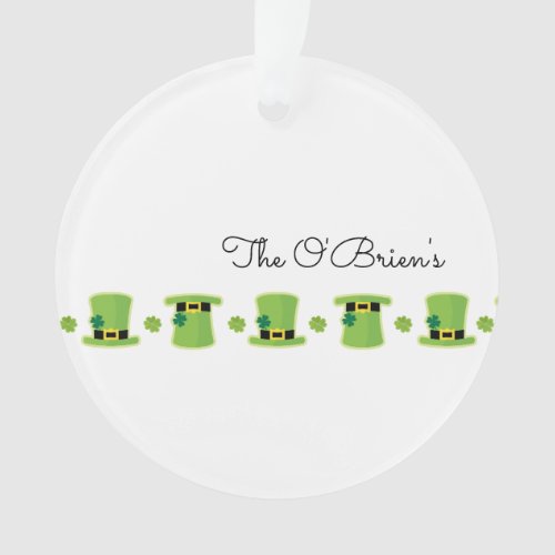 Irish Family Shamrock Green Hat Keepsake Ornament