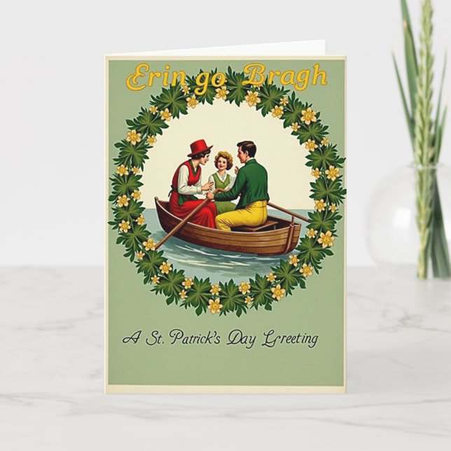 Irish Family Vintage Scene Card (Front)