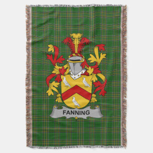 Irish Fanning Coat of Arms Family Crest Ireland Throw Blanket