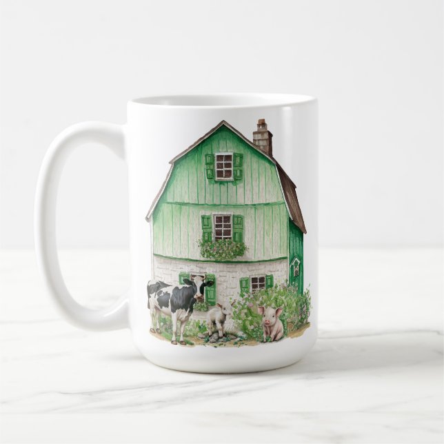 Irish Farmhouse | Green Barn Coffee Mug (Left)