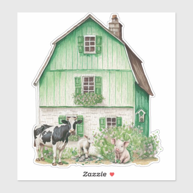 Irish Farmhouse | Green Barn Sticker (Sheet)