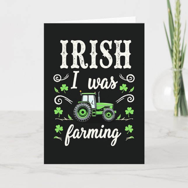 Irish Farming Tractor Black Card (Front)