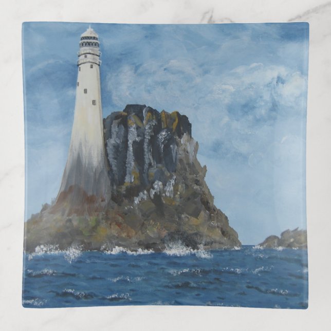 Irish Fastnet Lighthouse, County Cork, Ireland   Trinket Tray (Front)