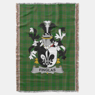  Irish Finglas Coat of Arms Family Crest Ireland Throw Blanket
