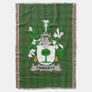 Irish Finnerty or O_Finaghty Coat of Arms Family Throw Blanket